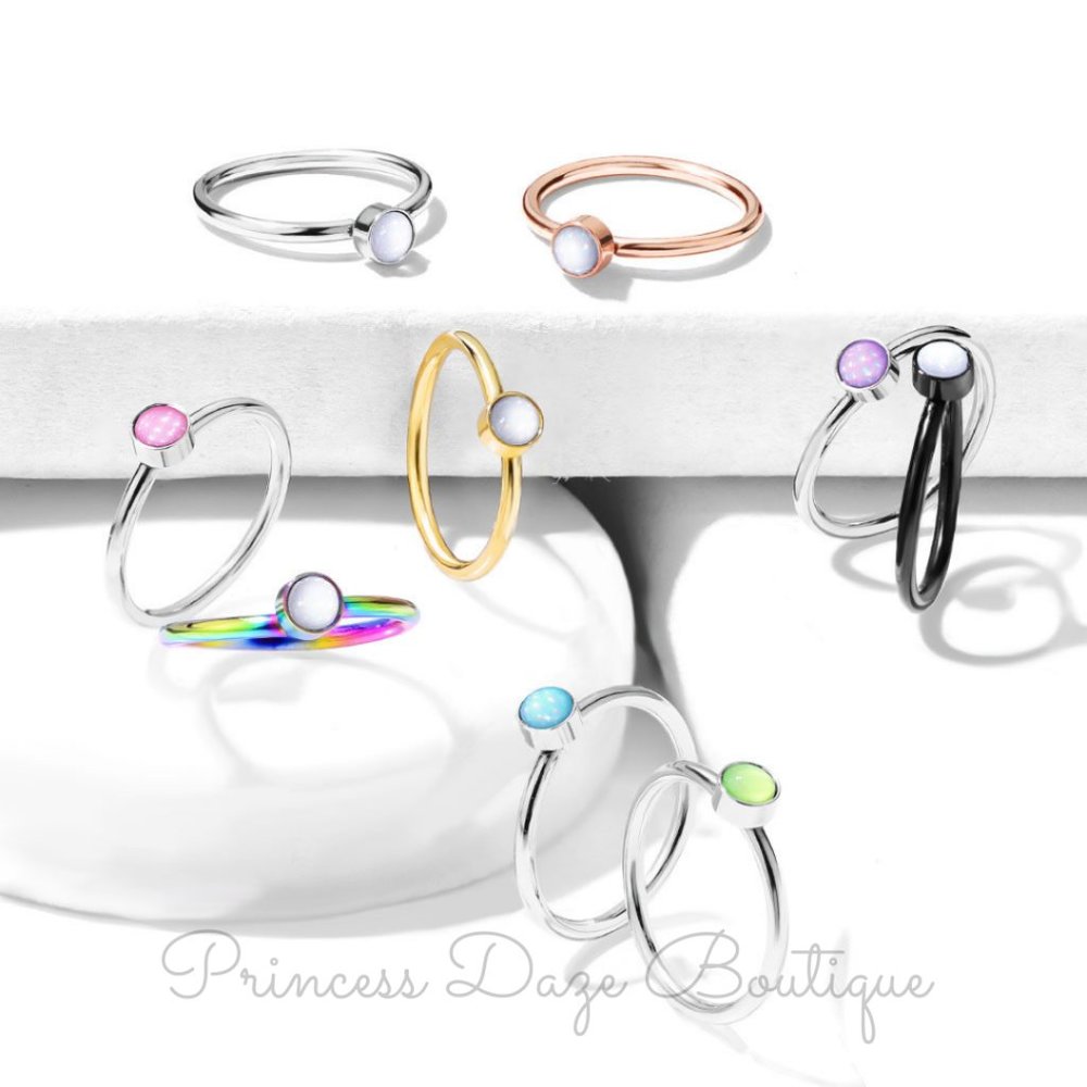 Illuminating‎ Stone Bendable Hoop Septum